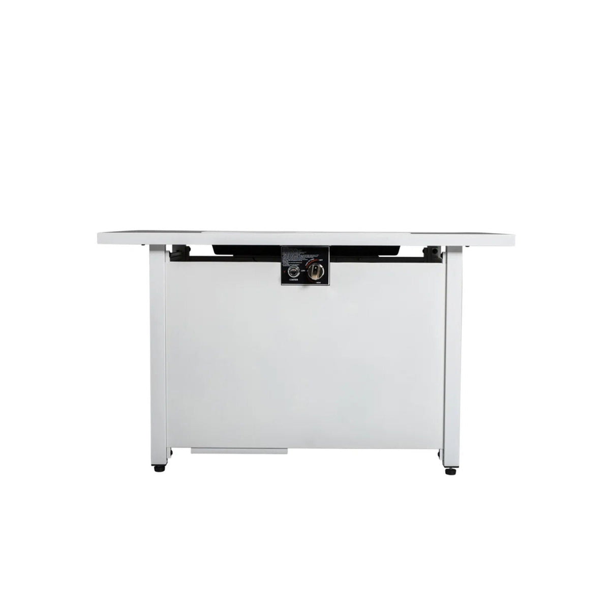 43" Rectangular Outdoor Fire Pit Table – White, 50,000 BTU Adjustable Flame