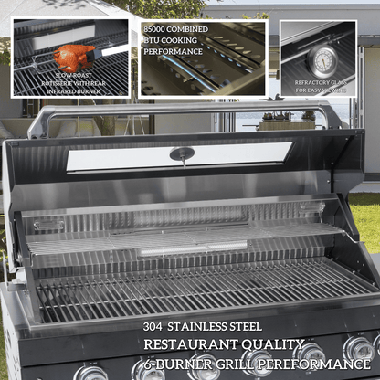 Premium 128-Inch Stainless Steel Gas Outdoor Kitchen Grill