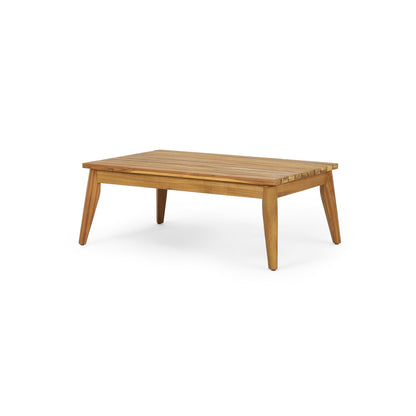 Hueber 4‑Piece Acacia Wood Outdoor Chat Set with Rope Detailing & Water‑Resistant Cushions