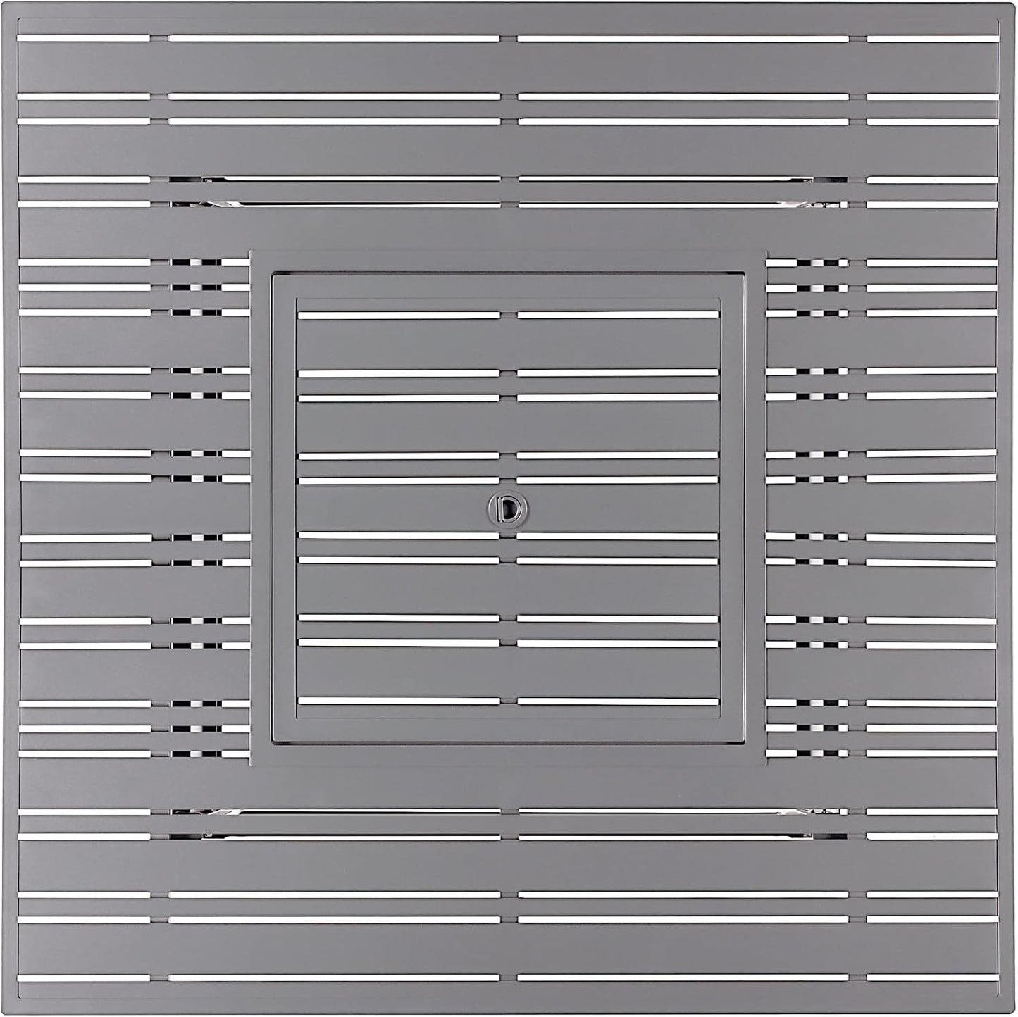 Square 42 In. X 42 In. Aluminum Propane Fire Pit Table with Glass Beads, Two Covers, Lid, 57,000 Btus in Grey Finish