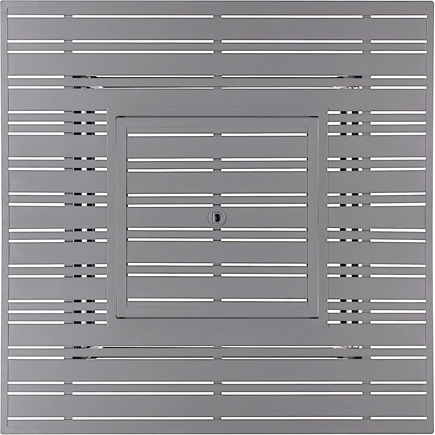Square 42 In. X 42 In. Aluminum Propane Fire Pit Table with Glass Beads, Two Covers, Lid, 57,000 Btus in Grey Finish