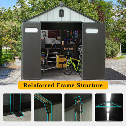 8' x 8' Weather-Resistant Resin Outdoor Storage Shed