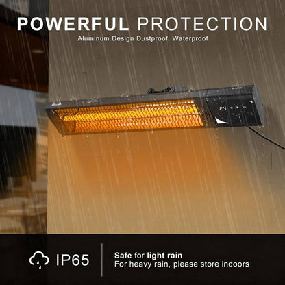 1500 Watt Indoor Outdoor Black Metal Electric Infrared Heater with 4 Heat Levels, Timer, Touch Controls, 1-Piece