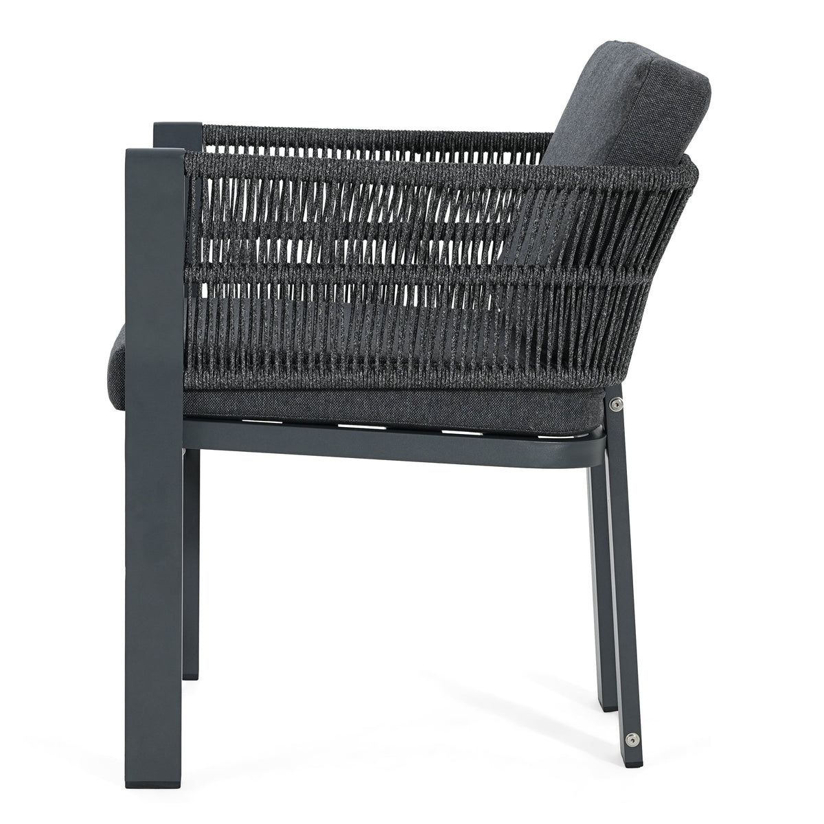 Acacia Wood Outdoor Dining Set with Aluminum Rope‑Woven Chairs — 7‑Piece