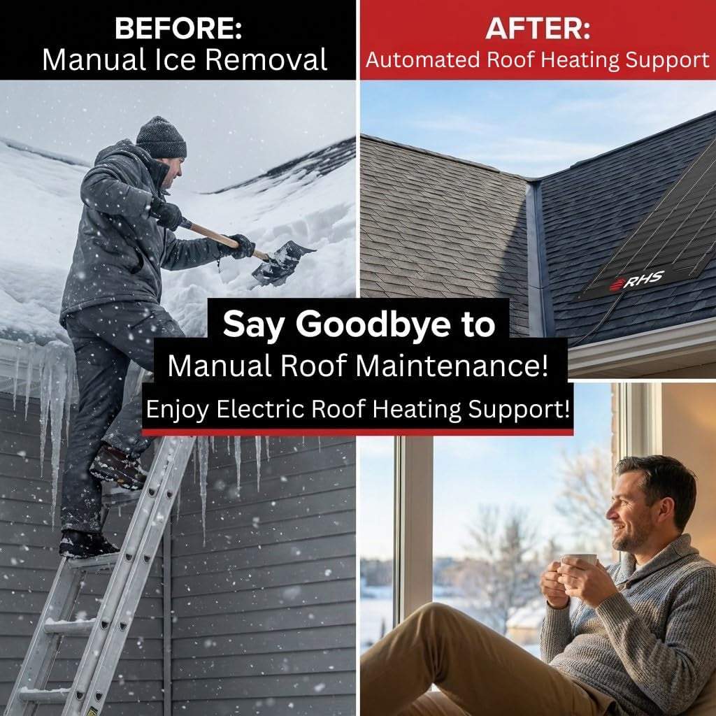 Roof Valley Ice Dam Heater Mat, Snow Melting Deicing System, 5 Ft X 13 In