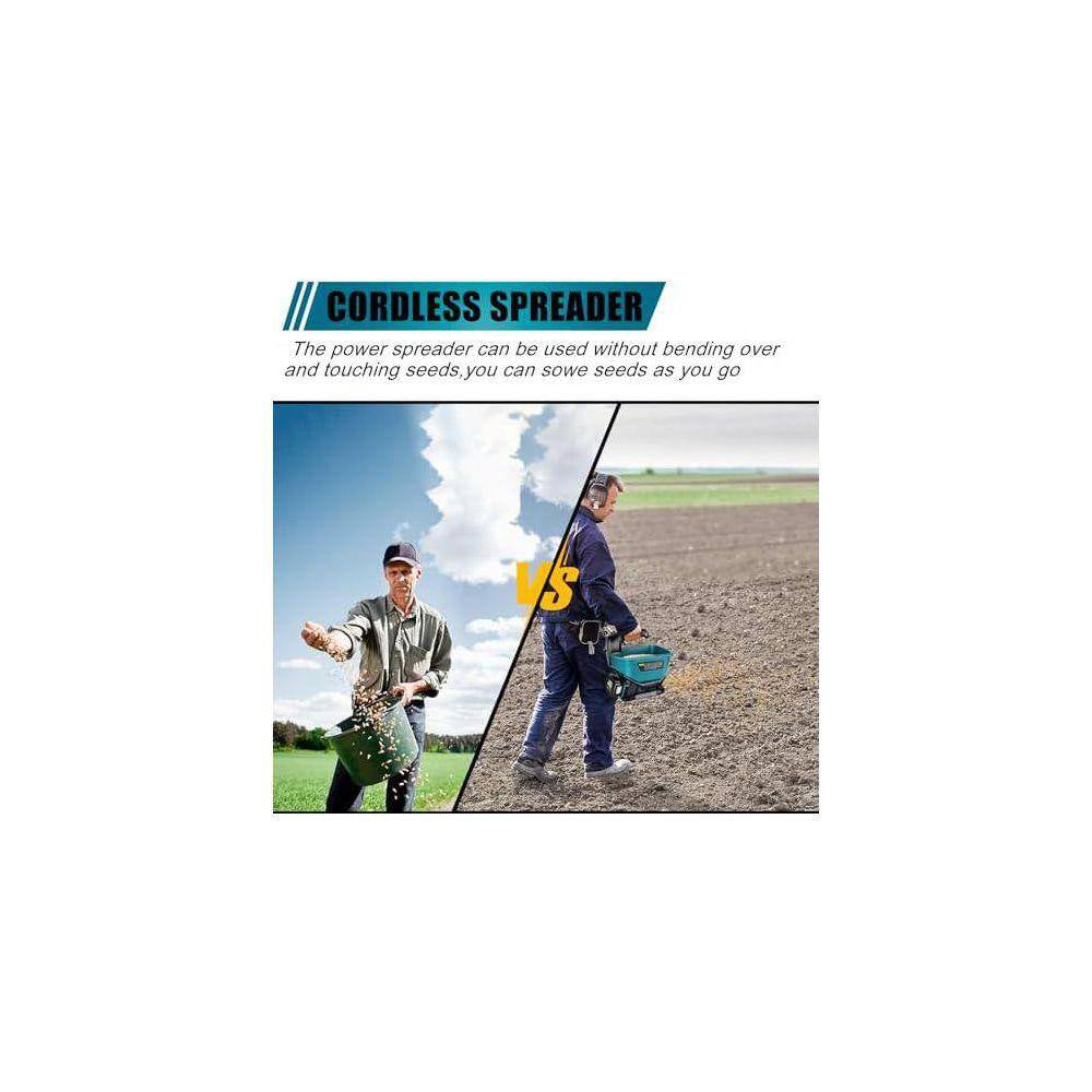 3.84 Lb. Plastic Handheld Power Spreader for Salt, Seed, Fertilizer, Ice Melt Year-Round Lawn and Snow Coverage