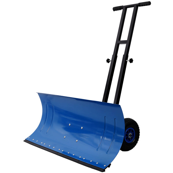 Dual Bar Snow Shovel with Wheels, 38.6-Inch Blade, Adjustable Handle