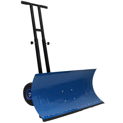 Dual Bar Snow Shovel with Wheels, 38.6-Inch Blade, Adjustable Handle