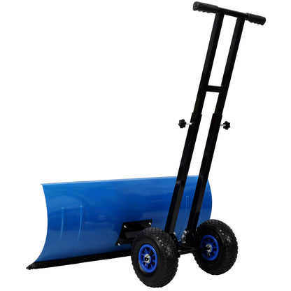 Dual Bar Snow Shovel with Wheels, 38.6-Inch Blade, Adjustable Handle