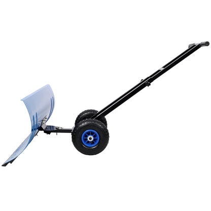 Dual Bar Snow Shovel with Wheels, 38.6-Inch Blade, Adjustable Handle