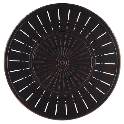 Black Aluminum Fire Table Set with Two Loveseats and Two Club Chairs