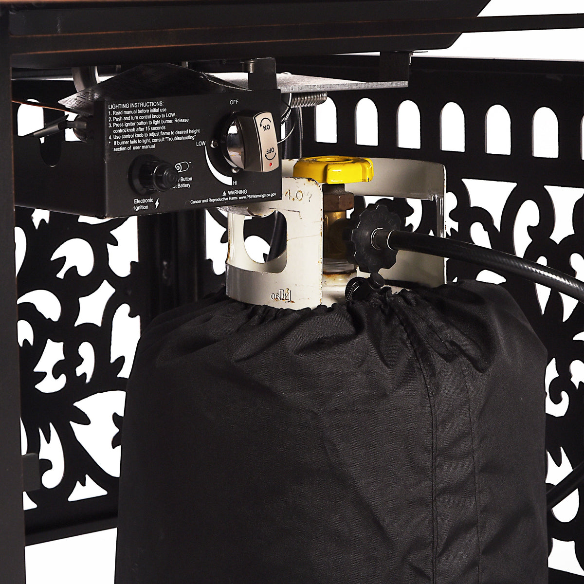 Black Aluminum Fire Table Set with Two Loveseats and Two Club Chairs