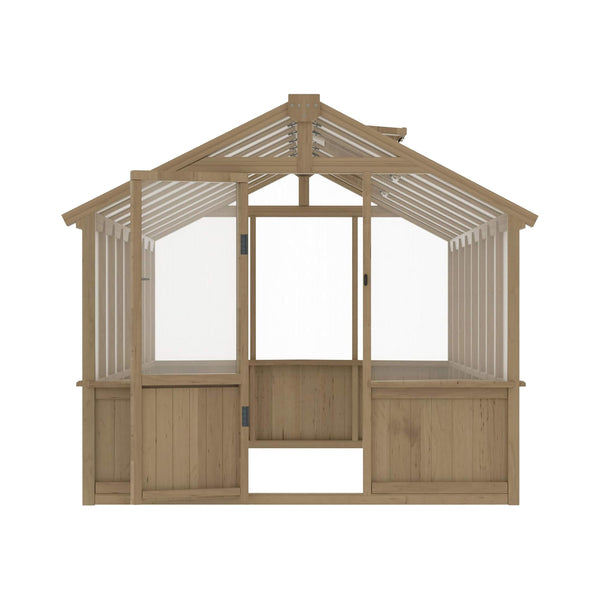 Large Heavy-Duty Outdoor Wooden Greenhouse With 6MM Polycarbonate Panels And Vent Roof -Multiple Sizes