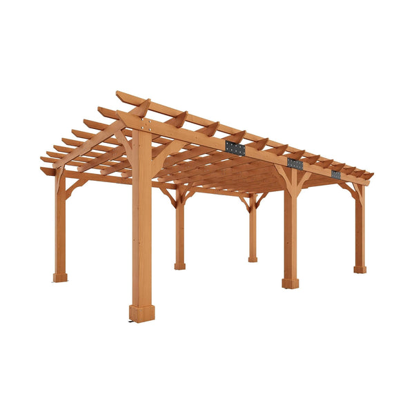 Alora Large Outdoor Cedar Wood Pergola Kit With Slatted Roof