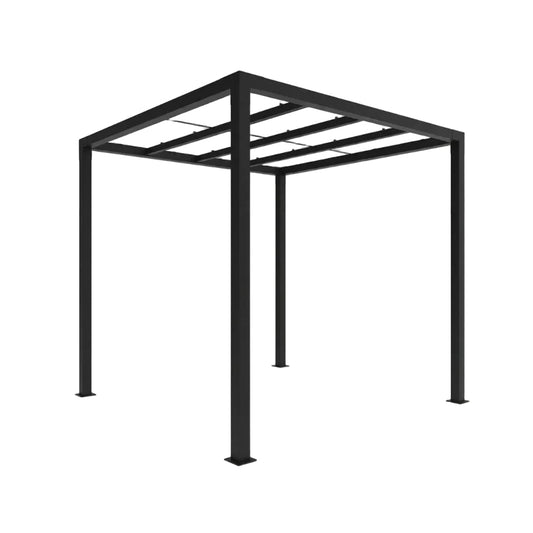 8 Ft. X 8 Ft. Matte Black Aluminum Pergola — Studio Shot