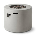 Zachary 31 In. X 24.5 In. Circular Concrete Propane Outdoor Patio Fire Pit in Light Gray