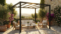 8 Ft. X 8 Ft. Matte Black Aluminum Pergola — Lifestyle
