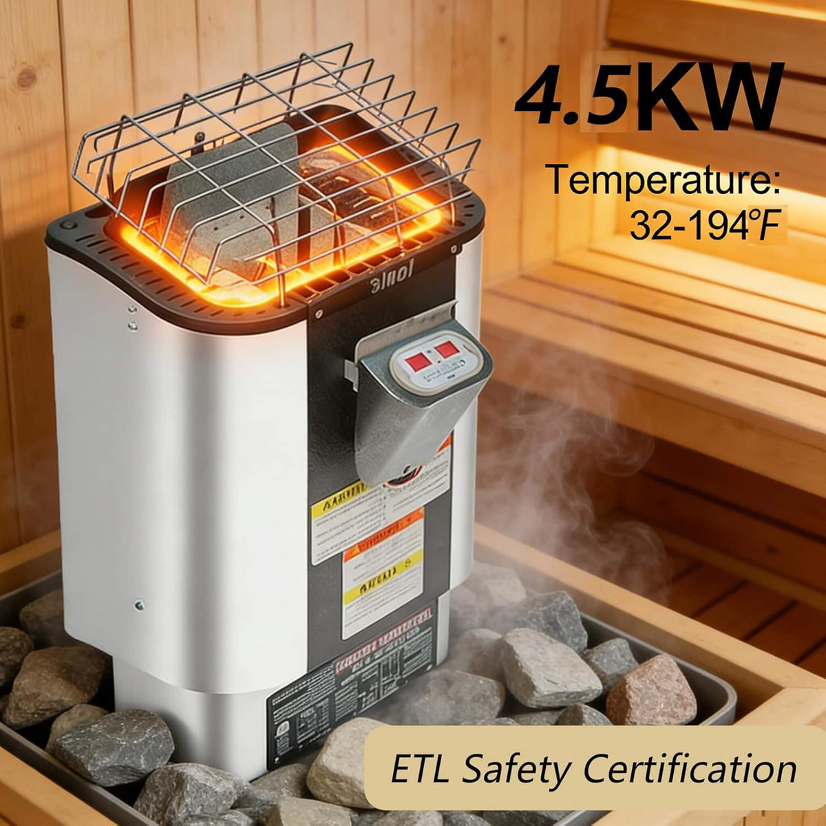 2‑Person Outdoor Cube Sauna – Premium Spruce Wood, 4.5kW Stove & Weather‑Resistant Design