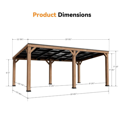 Cedar Wood Hardtop Gazebo with Galvanized Steel Roof
