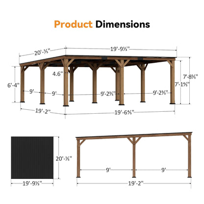 Cedar Wood Hardtop Gazebo with Galvanized Steel Roof