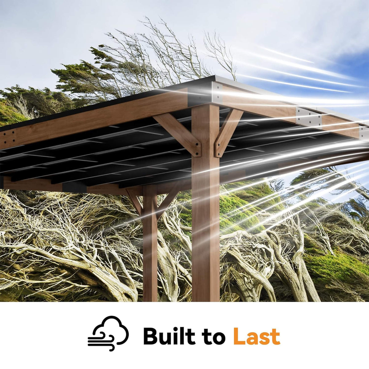 Cedar Wood Hardtop Gazebo with Galvanized Steel Roof