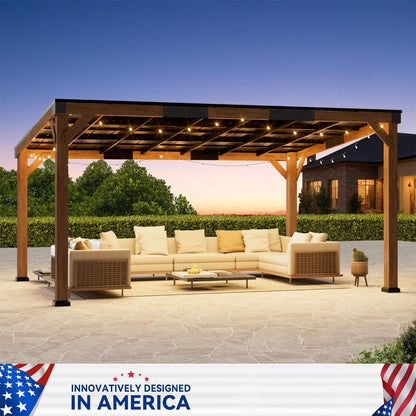 Cedar Wood Hardtop Gazebo with Galvanized Steel Roof