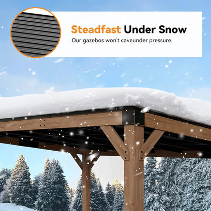 Cedar Wood Hardtop Gazebo with Galvanized Steel Roof