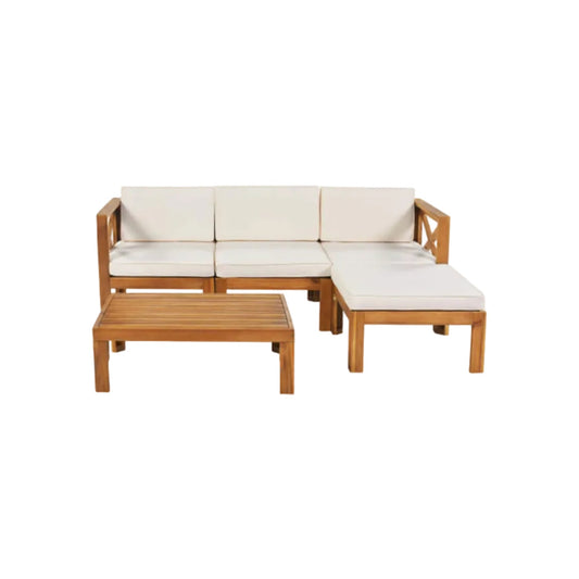 Alora 5‑Piece Hardwood Sectional Patio Sofa Set
