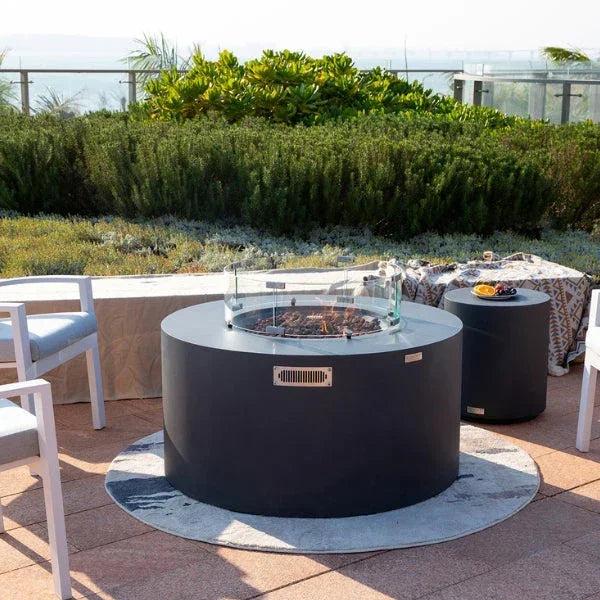 Elementi Pacaya 43" Round GFRC Outdoor Fire Table – OFG311 (45,000 BTU)