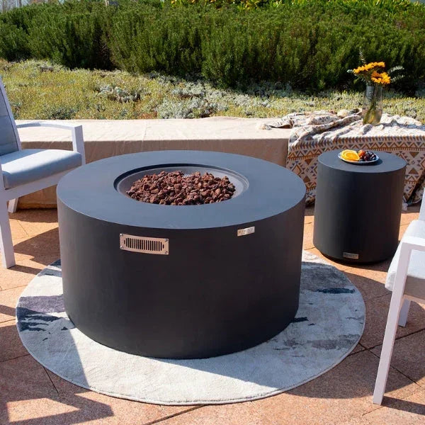 Elementi Pacaya 43" Round GFRC Outdoor Fire Table – OFG311 (45,000 BTU)