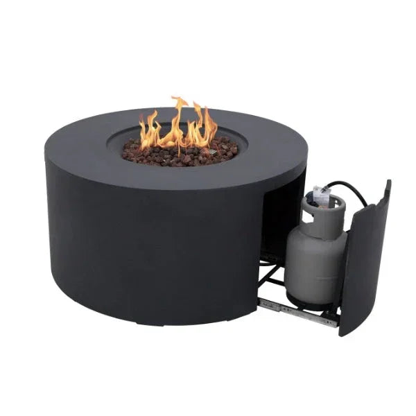 Elementi Pacaya 43" Round GFRC Outdoor Fire Table – OFG311 (45,000 BTU)