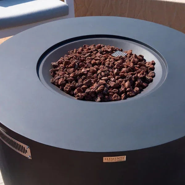 Elementi Pacaya 43" Round GFRC Outdoor Fire Table – OFG311 (45,000 BTU)