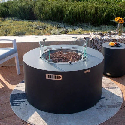 Elementi Pacaya 43" Round GFRC Outdoor Fire Table – OFG311 (45,000 BTU)