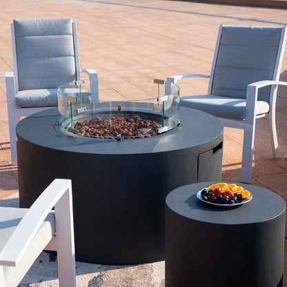Elementi Pacaya 43" Round GFRC Outdoor Fire Table – OFG311 (45,000 BTU)