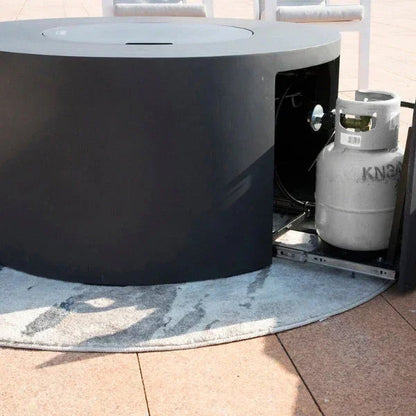 Elementi Pacaya 43" Round GFRC Outdoor Fire Table – OFG311 (45,000 BTU)