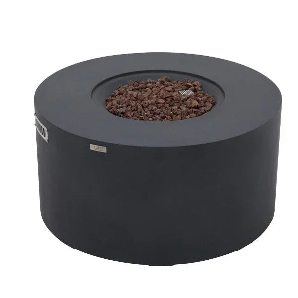 Elementi Pacaya 43" Round GFRC Outdoor Fire Table – OFG311 (45,000 BTU)