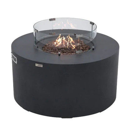 Elementi Pacaya 43" Round GFRC Outdoor Fire Table – OFG311 (45,000 BTU)
