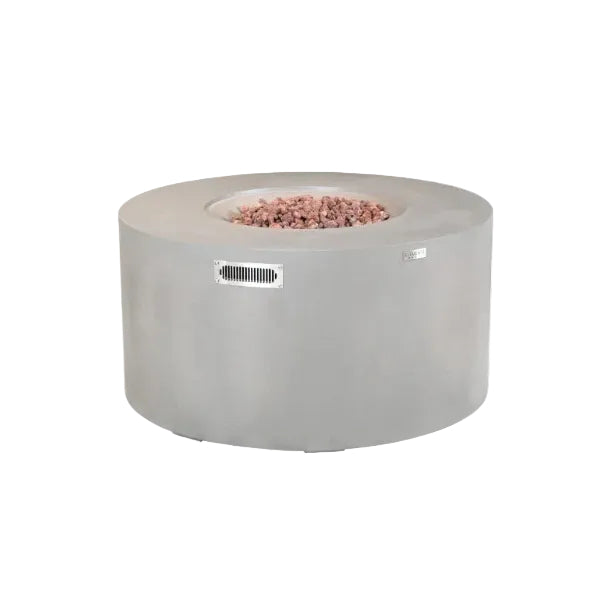 Elementi Pacaya 43" Round GFRC Outdoor Fire Table – OFG311 (45,000 BTU)