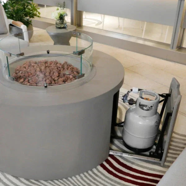 Elementi Pacaya 43" Round GFRC Outdoor Fire Table – OFG311 (45,000 BTU)
