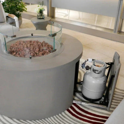 Elementi Pacaya 43" Round GFRC Outdoor Fire Table – OFG311 (45,000 BTU)