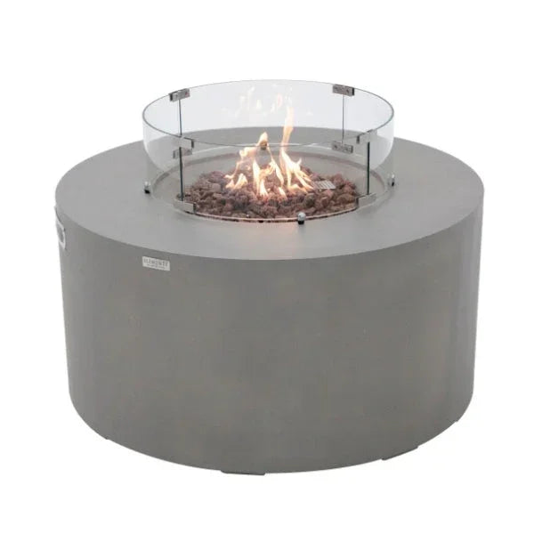 Elementi Pacaya 43" Round GFRC Outdoor Fire Table – OFG311 (45,000 BTU)
