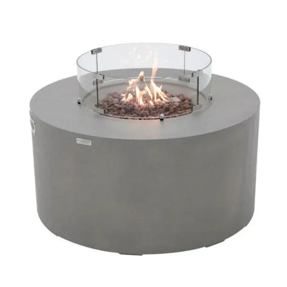 Elementi Pacaya 43" Round GFRC Outdoor Fire Table – OFG311 (45,000 BTU)