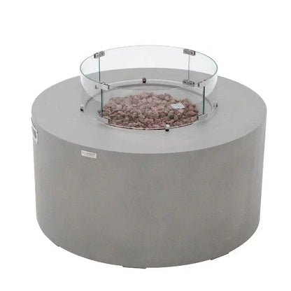 Elementi Pacaya 43" Round GFRC Outdoor Fire Table – OFG311 (45,000 BTU)