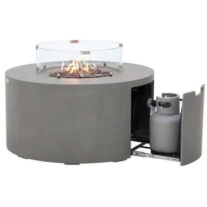Elementi Pacaya 43" Round GFRC Outdoor Fire Table – OFG311 (45,000 BTU)
