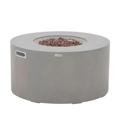Elementi Pacaya 43" Round GFRC Outdoor Fire Table – OFG311 (45,000 BTU)