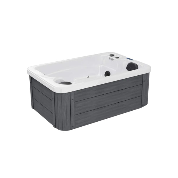 2‑Person Outdoor Plug & Play Hot Tub – 15 Jets, LED Lighting & Waterfall