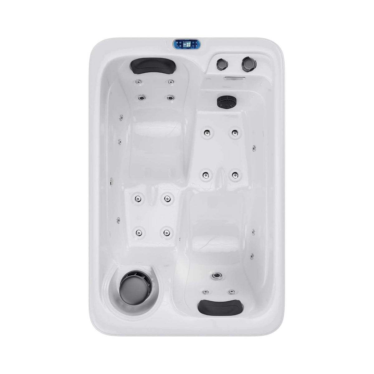 2‑Person Outdoor Plug & Play Hot Tub – 15 Jets, LED Lighting & Waterfall