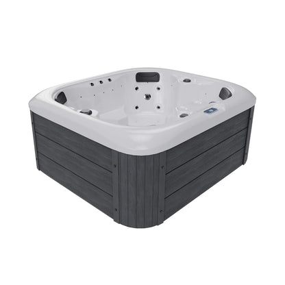 4‑Person Outdoor Plug & Play Hot Tub – 23 Jets, LED Lighting & Waterfall
