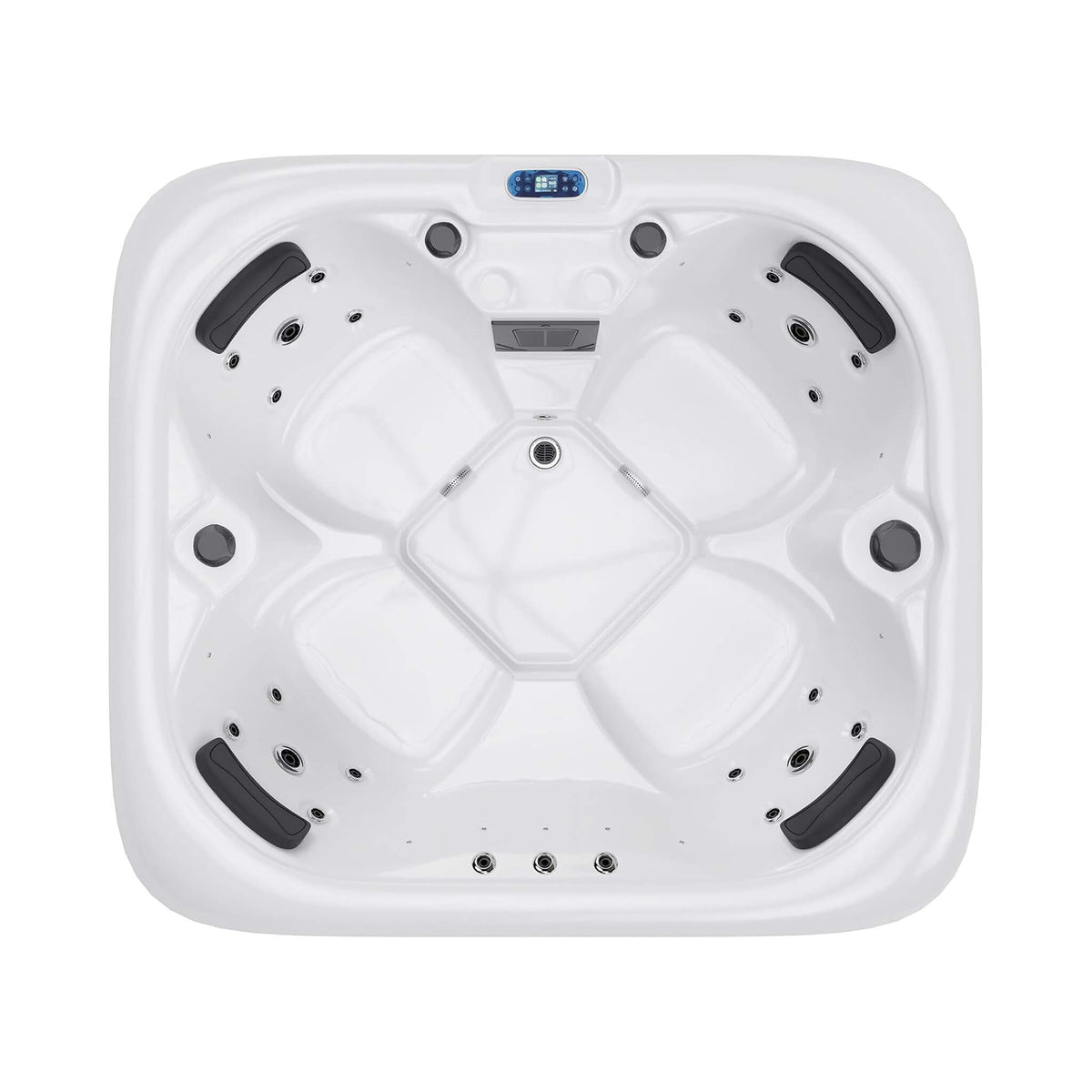 4‑Person Outdoor Plug & Play Hot Tub – 23 Jets, LED Lighting & Waterfall