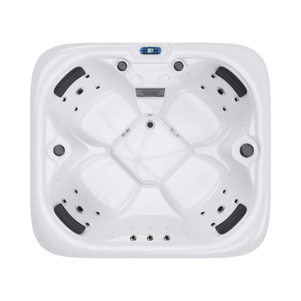 4‑Person Outdoor Plug & Play Hot Tub – 23 Jets, LED Lighting & Waterfall